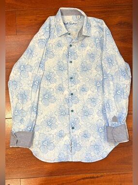 Robert Graham Pale Blue Floral Button-Up Shirt